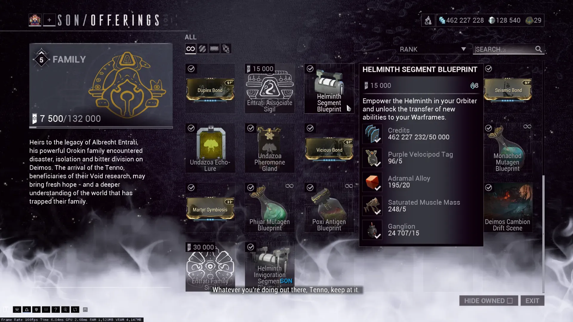 On débloque le segment d'helminth